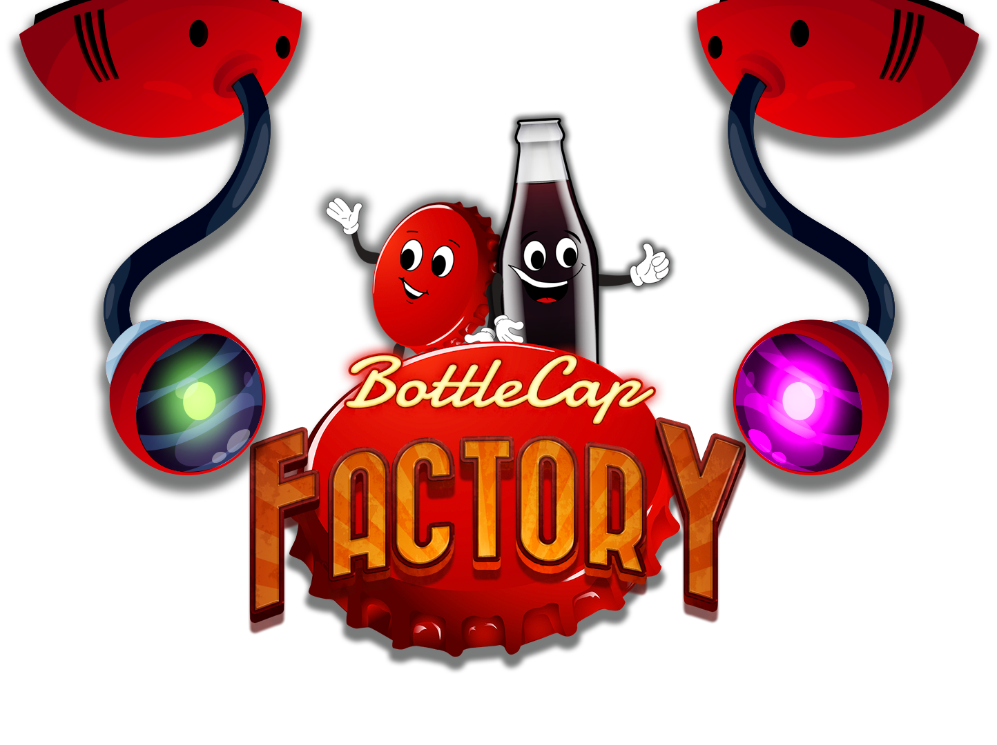 Bottlecap Factory with characters